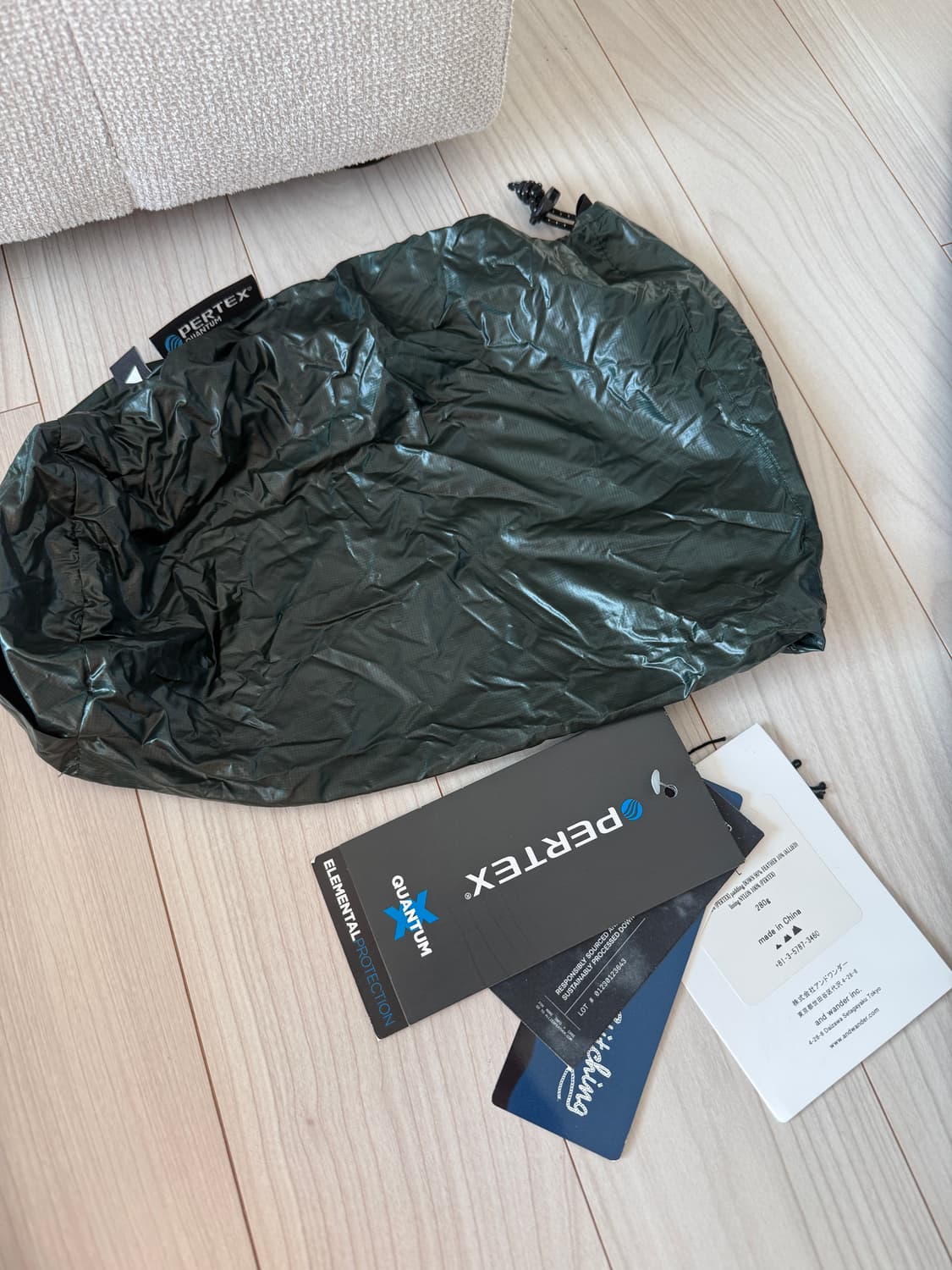 앤드원더 다이아몬드 스티치 다운자켓 L 그린 상품이미지6