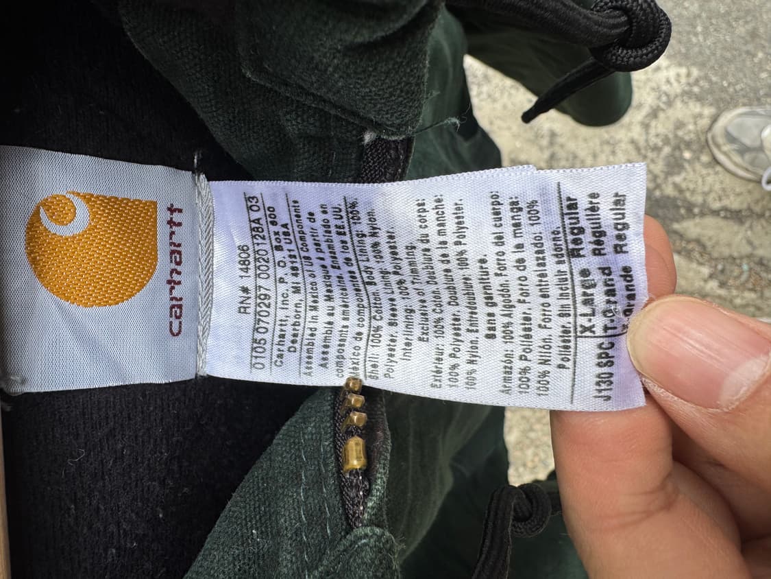 칼하트 J130 액티브자켓 spc green xl 상품이미지3