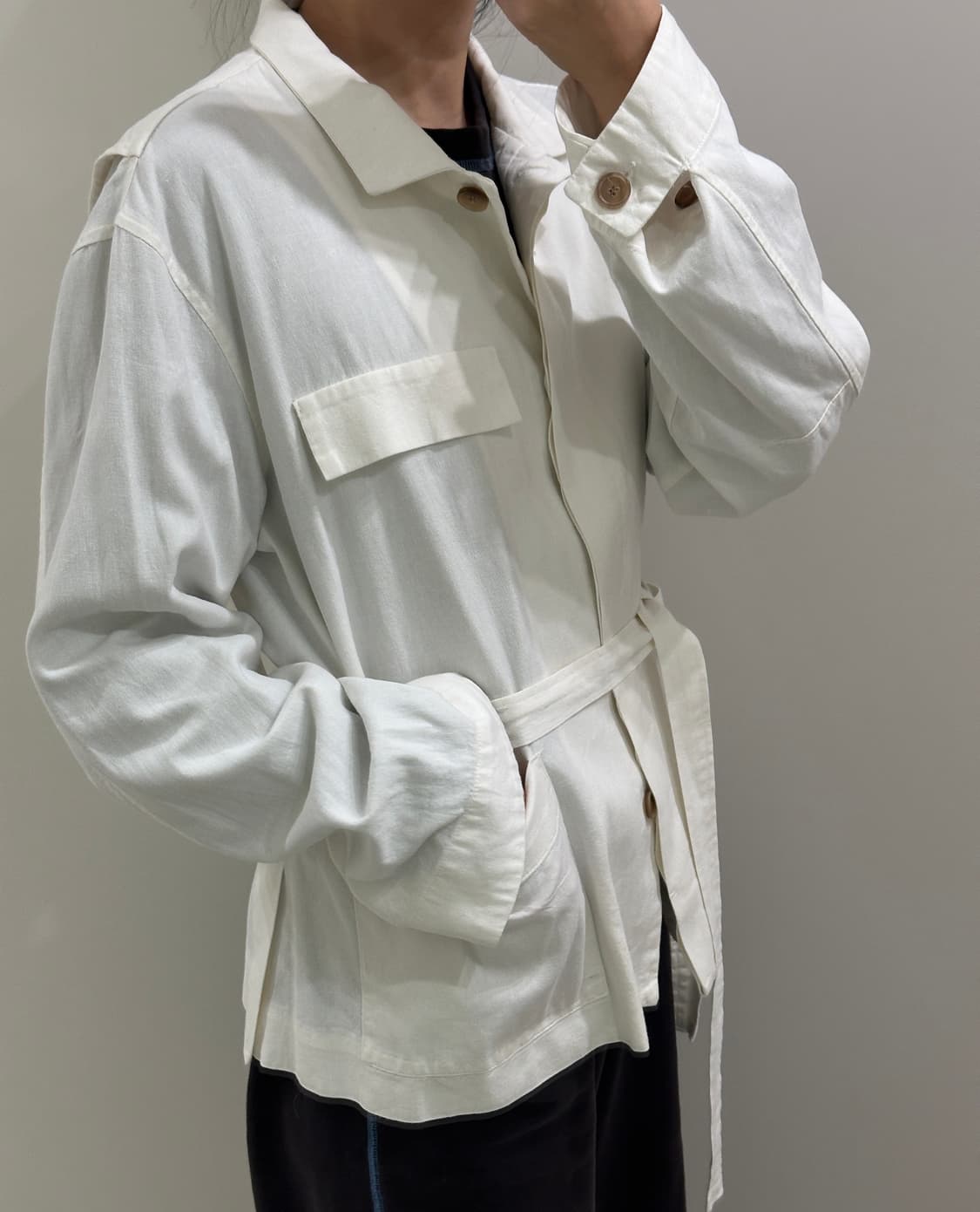 when we will 린넨 자켓 화이트 상품이미지6
