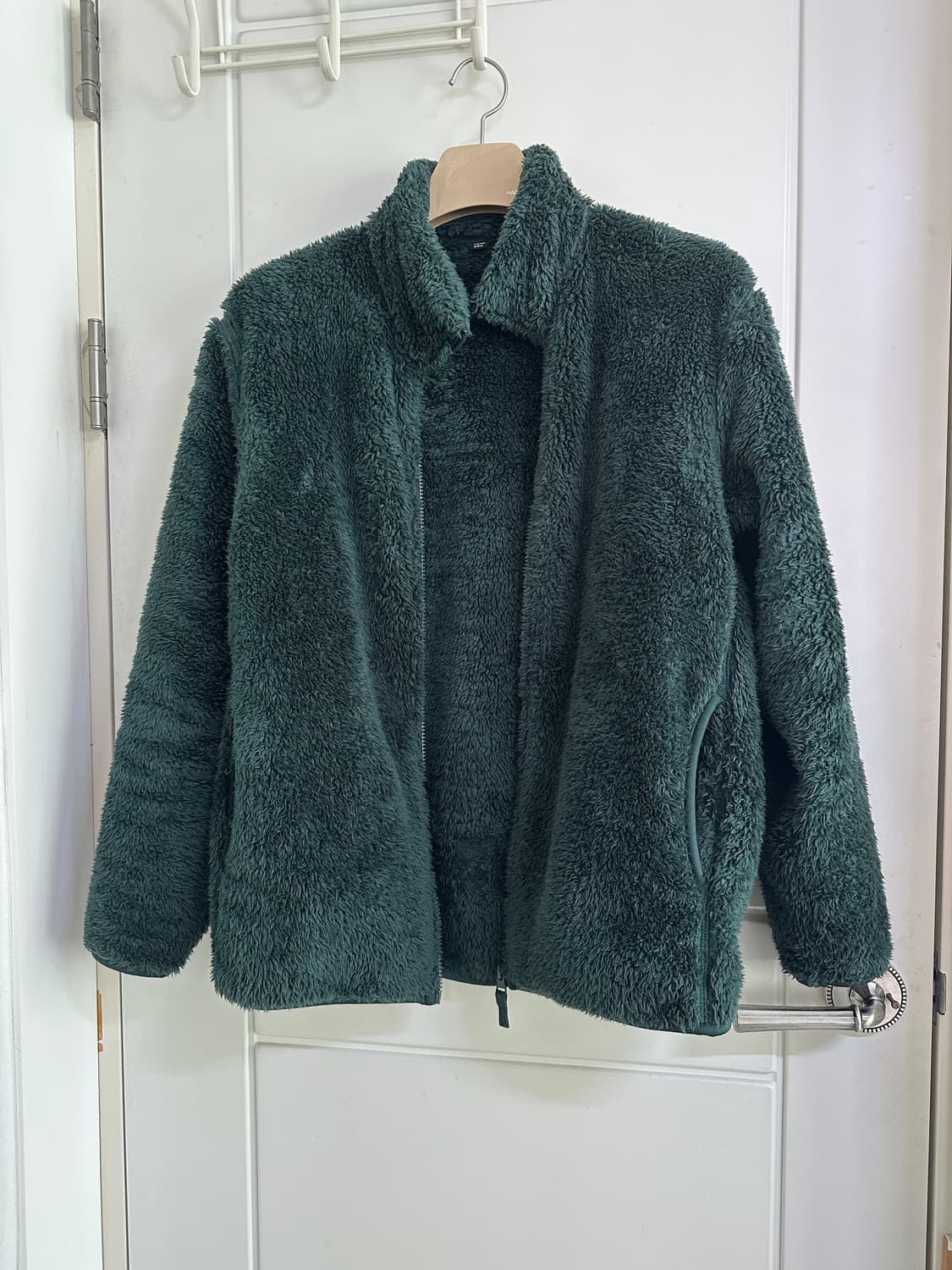 (L) 유니클로 플러피얀후리스 자켓 다크그린 상품이미지3