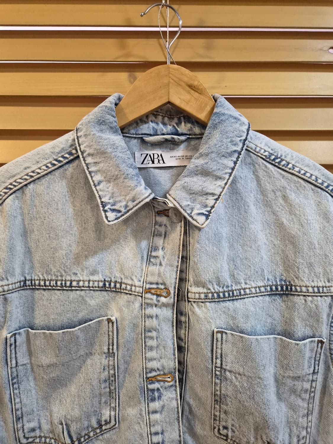 자라 Zara 여성 워싱연청 크롭데님자켓 XS사이즈 상품이미지1