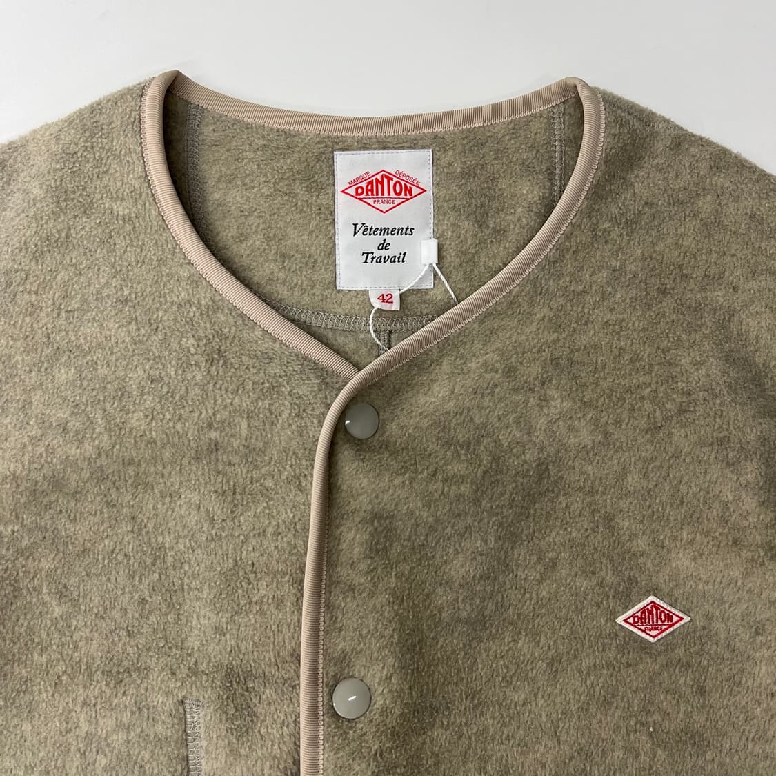 단톤 플리스 칼라리스 노카라 플리스 마블 자켓 상품이미지3