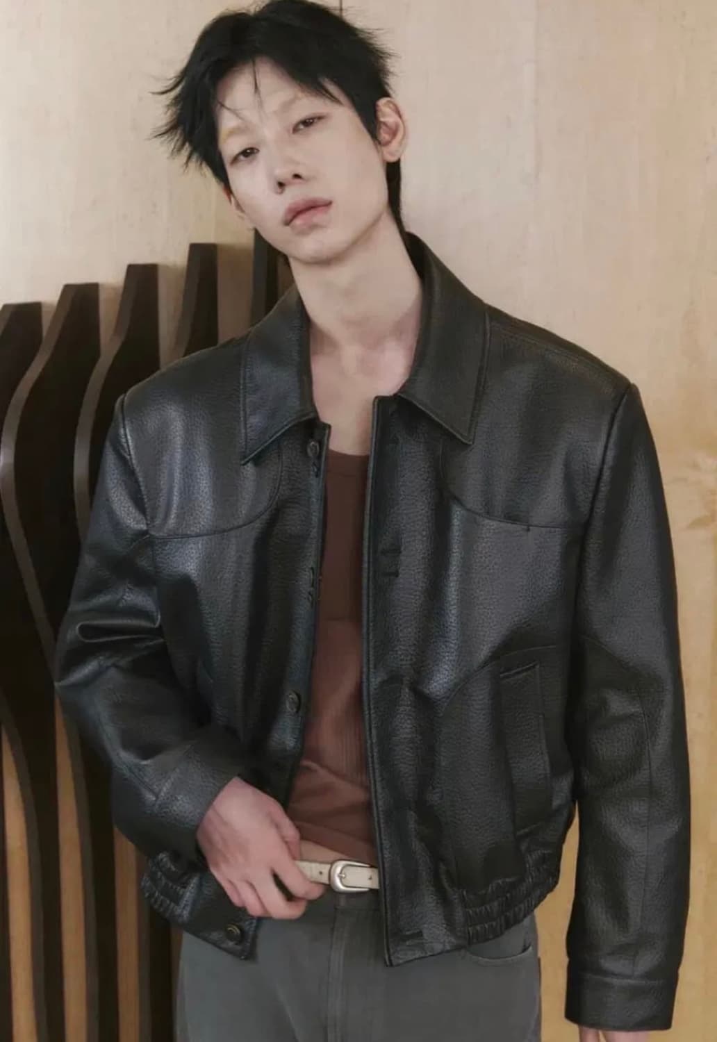 웨이비니스 플로우 레더 라인 자켓 2사이즈 상품이미지1