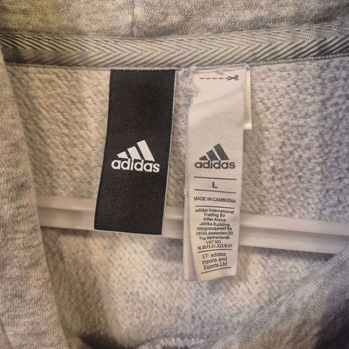 L 아디다스 그레이 후드 상품이미지3