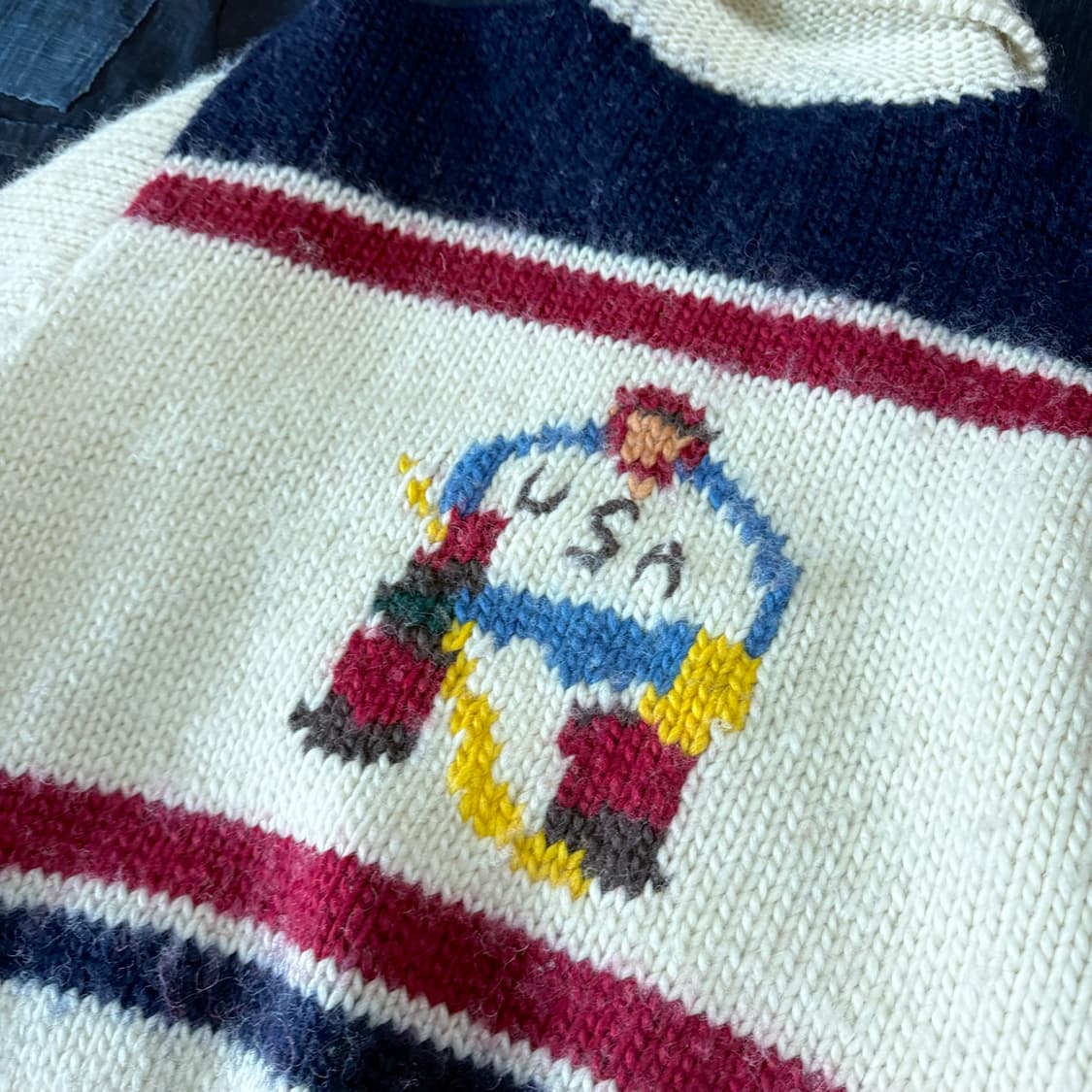 빈티지 아이스하키 패턴 코위찬 스웨터 F 상품이미지6