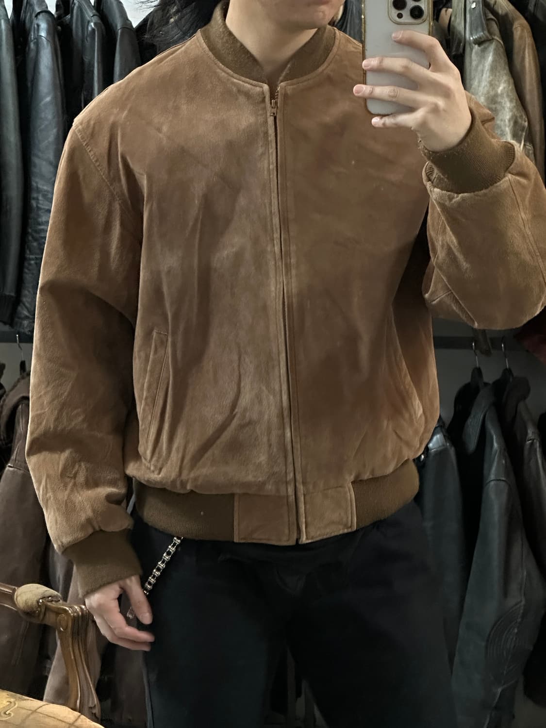 80's 빈티지 스웨이드 봄버 자켓 빈티지 레더 자켓 상품이미지3