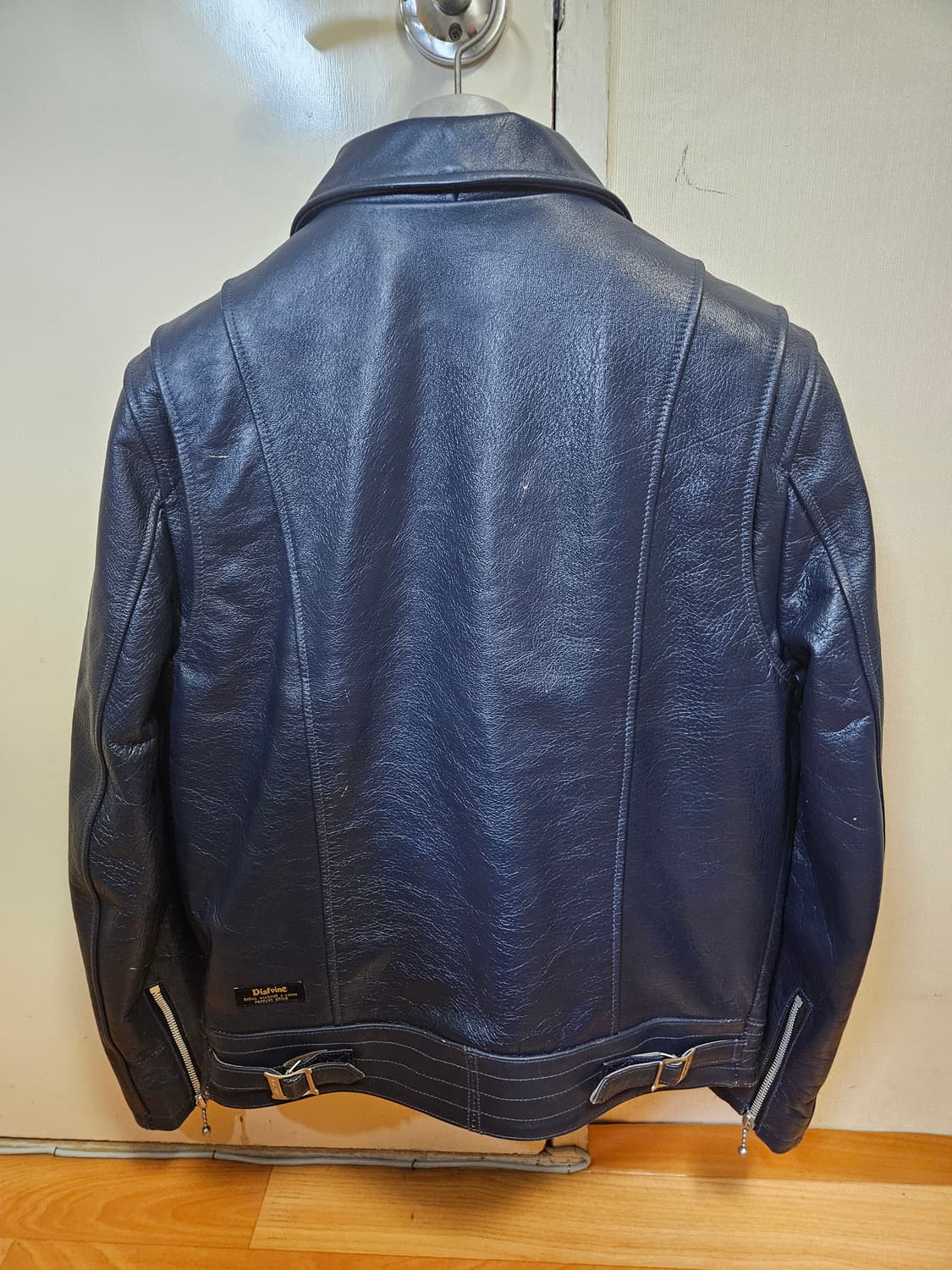 95 M) 디아프바인 로저 홀스하이드 딥 블루 말가죽 레더자켓 상품이미지2
