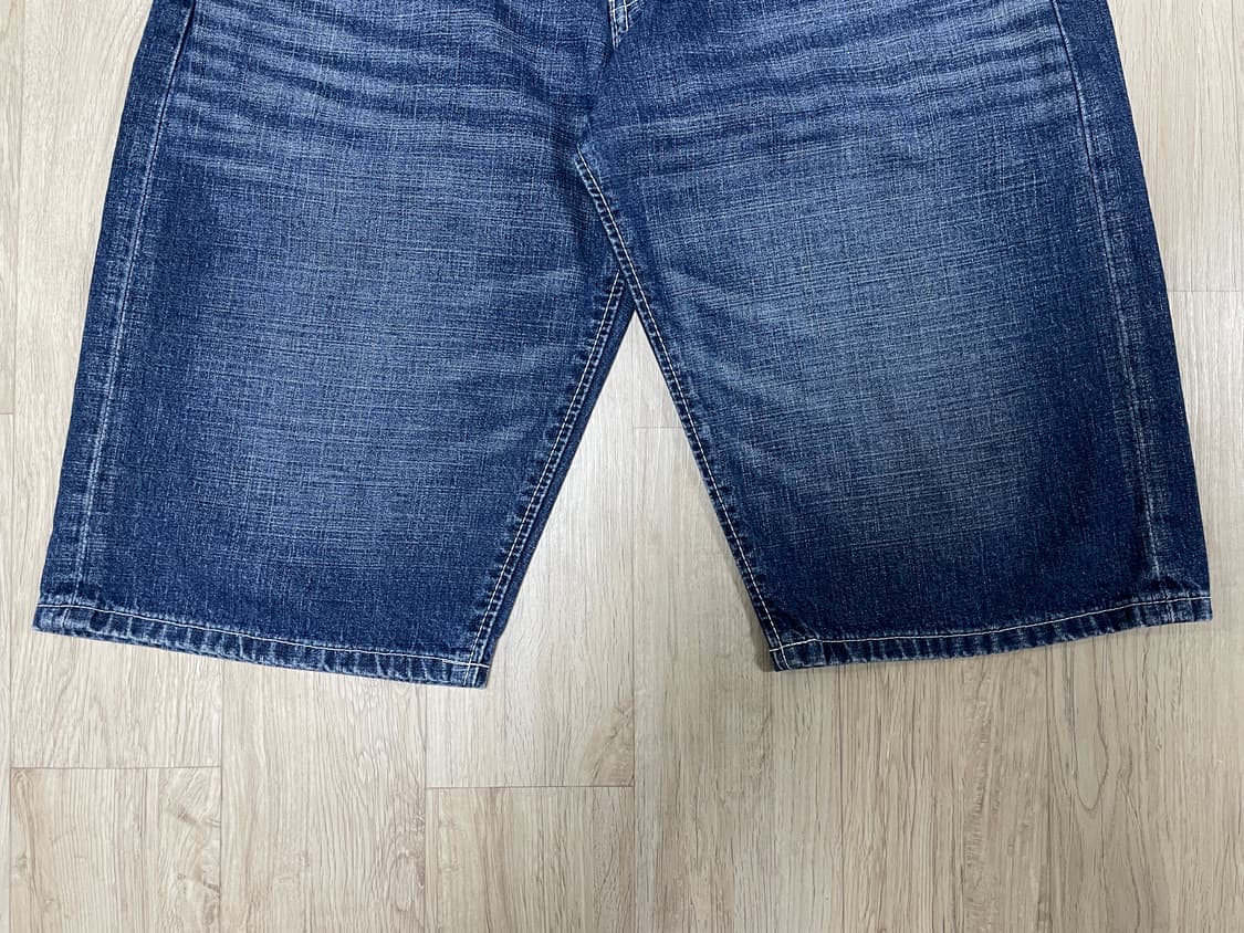 32) 랭글러 재팬 진청워싱 데님 하프팬츠 상품이미지5