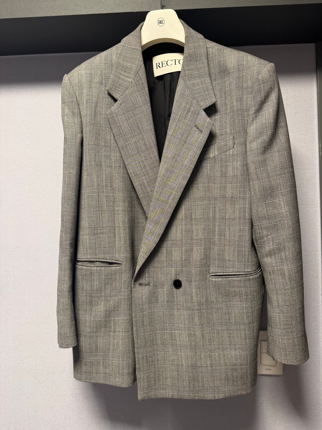 렉토 24ss 글렌체크 테일러드 자켓 s size 상품이미지2