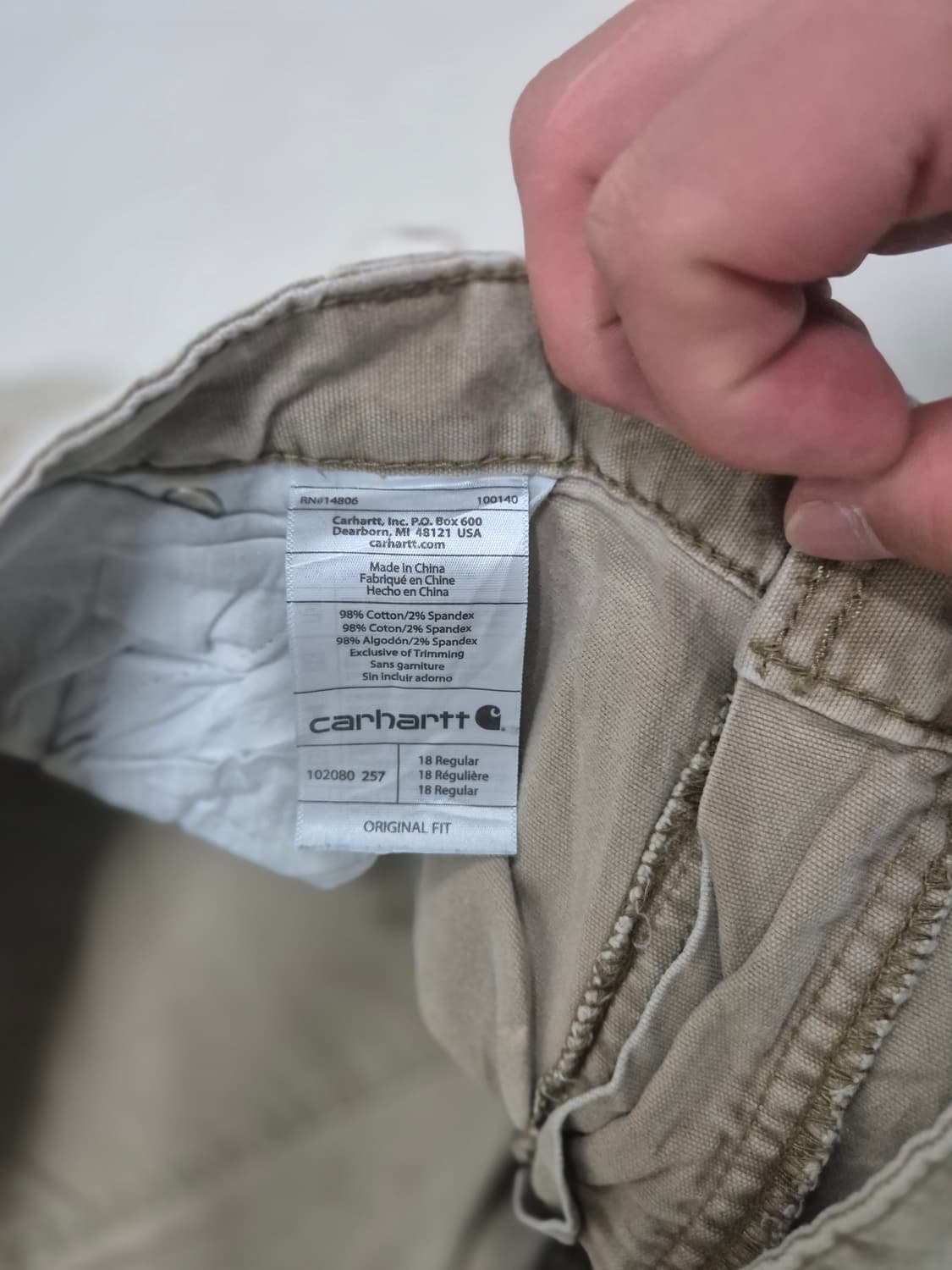 칼하트 팬츠 18 레귤러 사이즈 상품이미지5