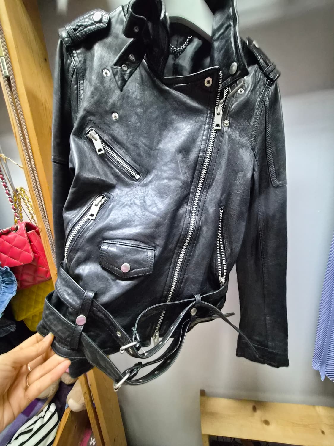 편집샾양가죽 라이더. 지고트언발 스커트 상품이미지3