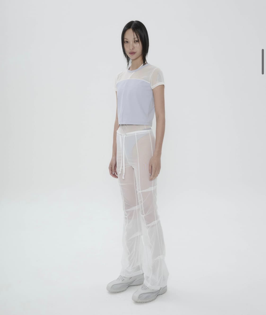 오호스 Half Sheer Jersey T / Grey 상품이미지1