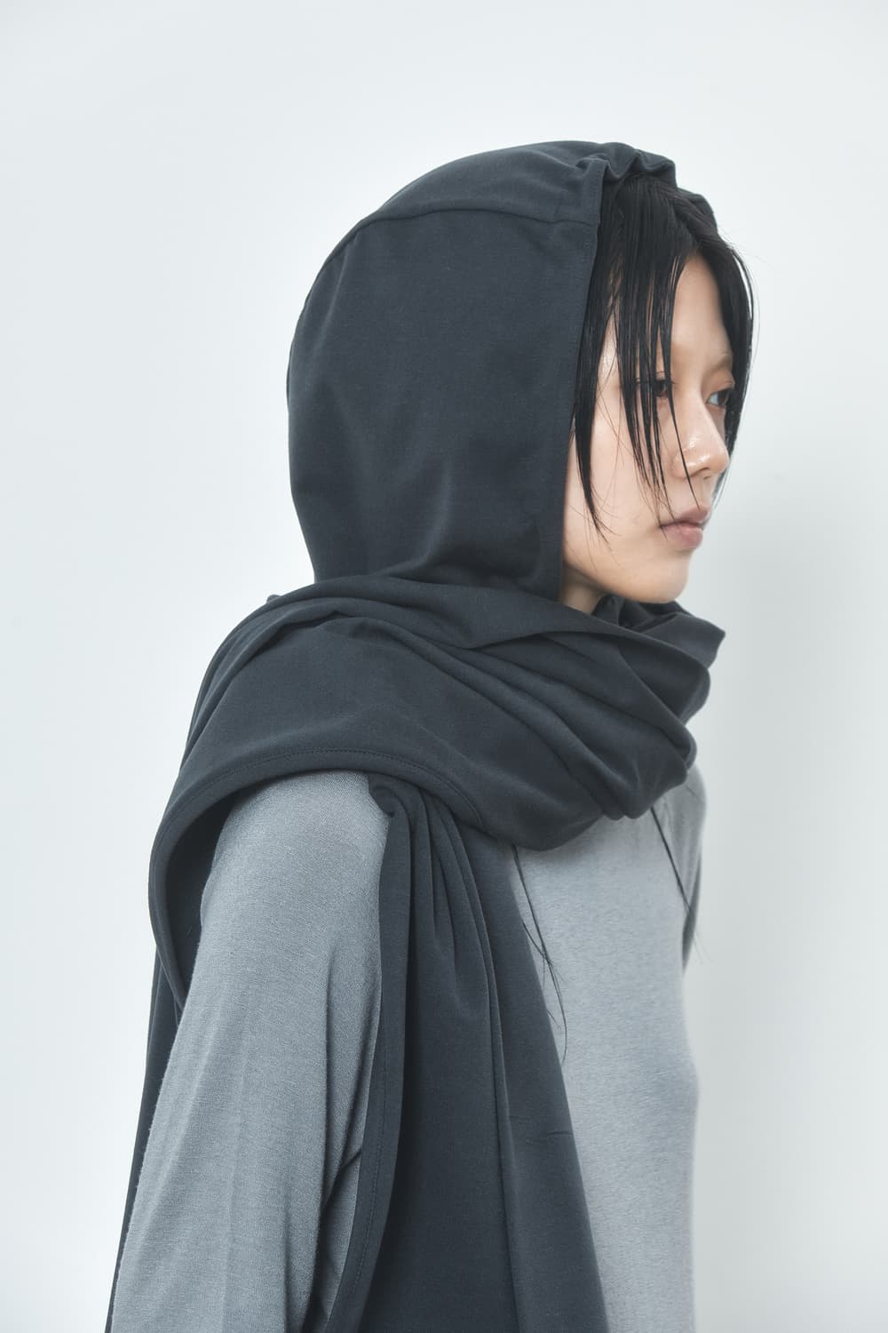 llud  후드 스카프 Charcoal 상품이미지2