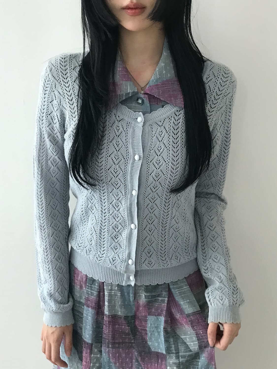 Lace Frill Punching Button Cardigan(Skyb 상품이미지7
