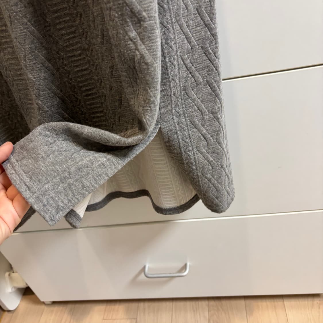 그레이 케이블 퀼팅 롱 스커트 M 상품이미지7