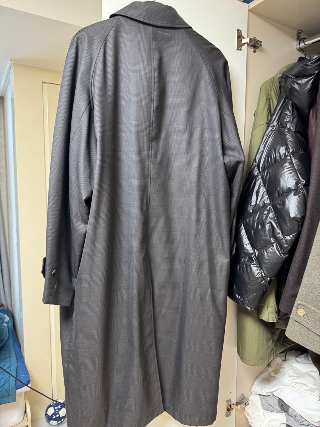 [4] 해칭룸 레글런 슬리브 코트 차콜체크 상품이미지2