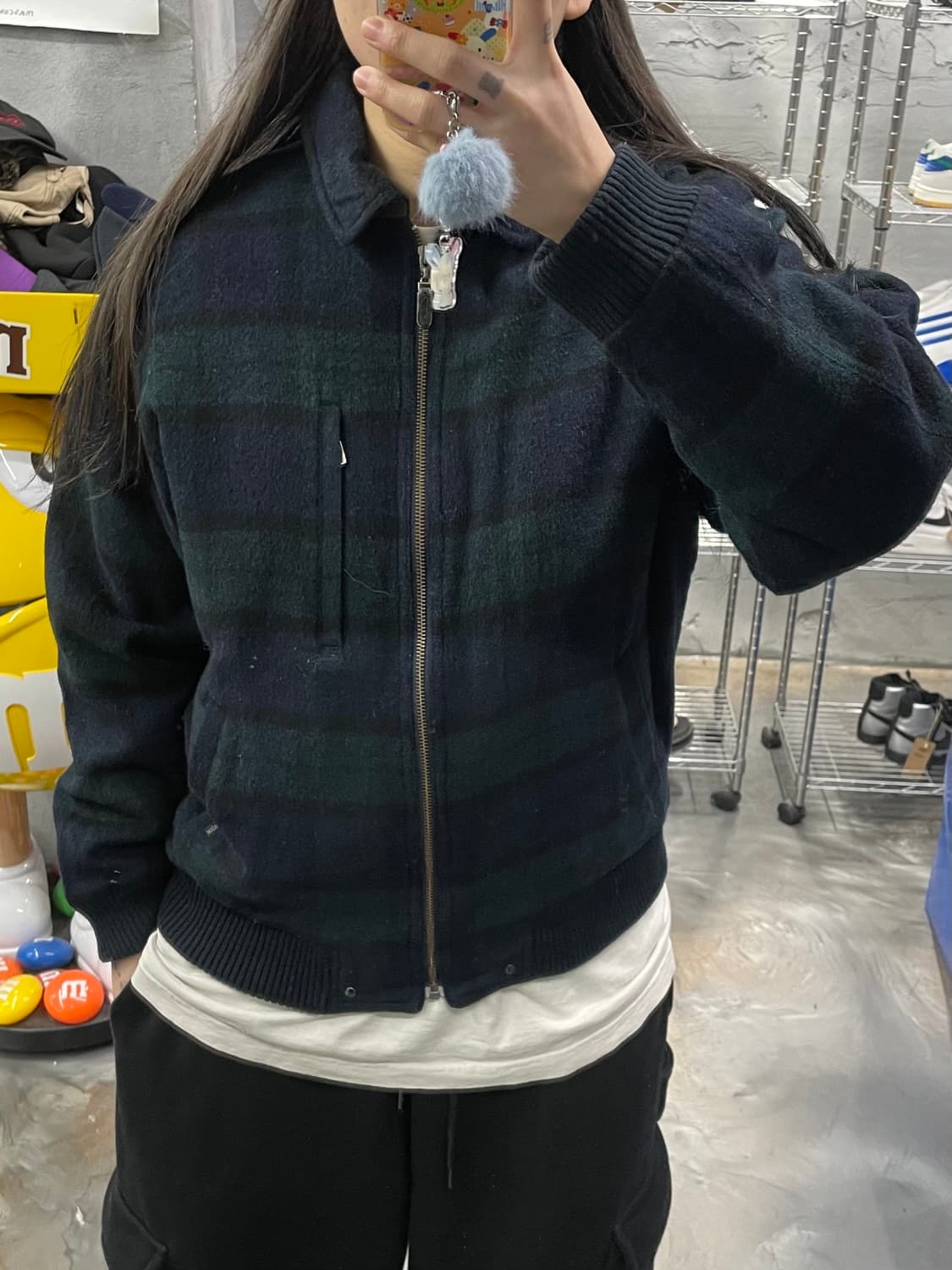 골든베어 울 체크 블루종 자켓 상품이미지8