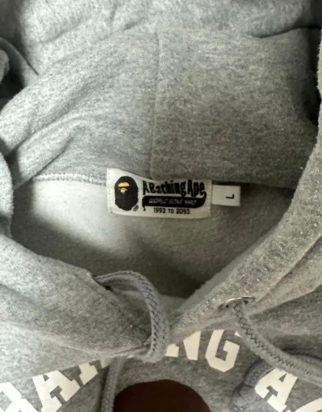 베이프 후드티 그레이 L 상품이미지2