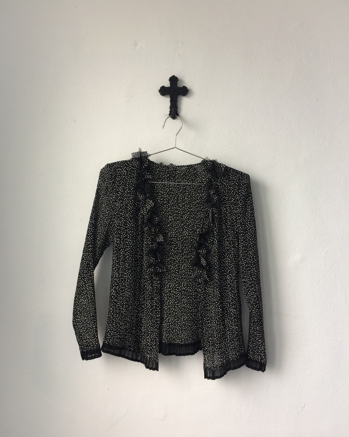 Pattern pleats open cardigan 상품이미지2