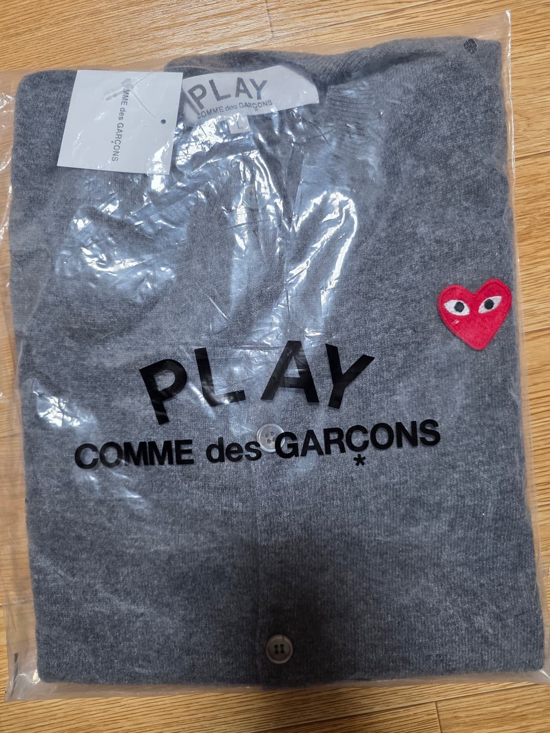 꼼데 가디건 블랙, 그레이 L 상품이미지2