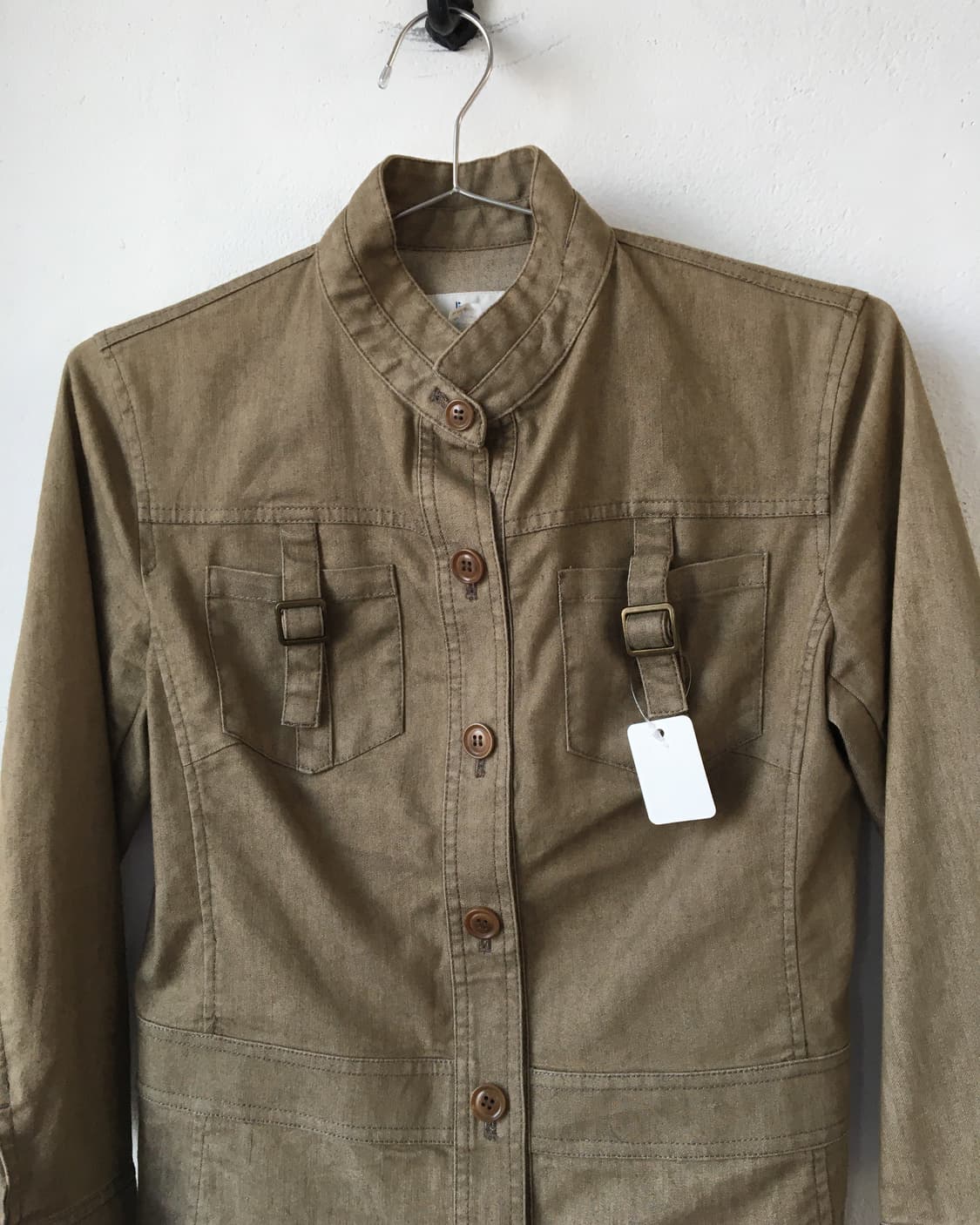 kumi kyoku Belted high neck shirt jacket 상품이미지3