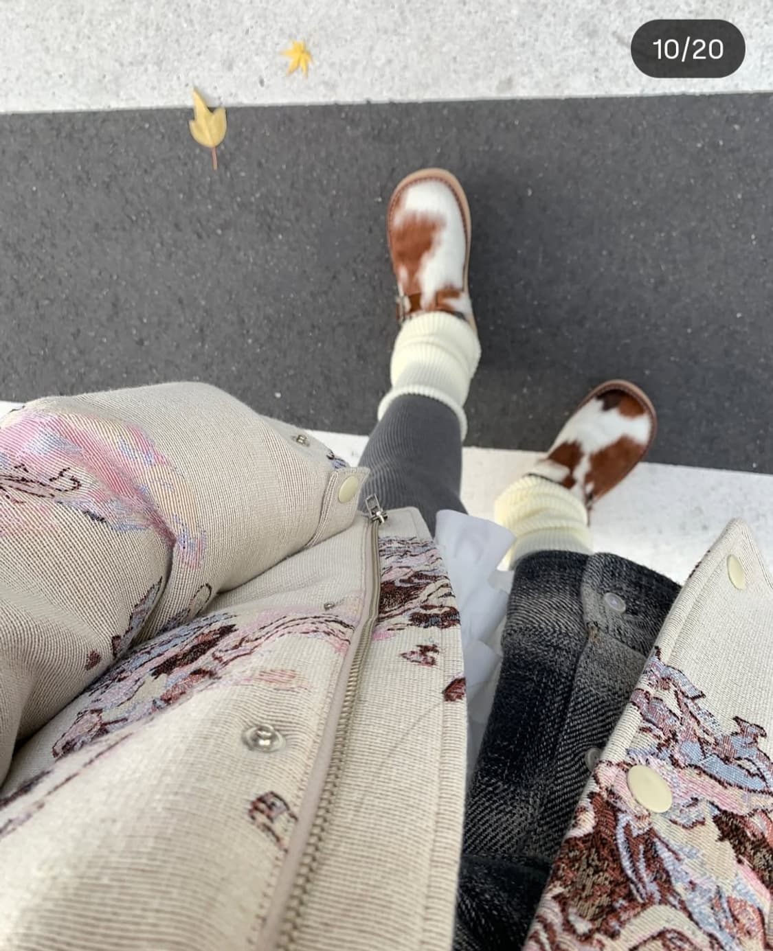 마블링 엔젤 자카드 패딩 푸퍼 상품이미지3