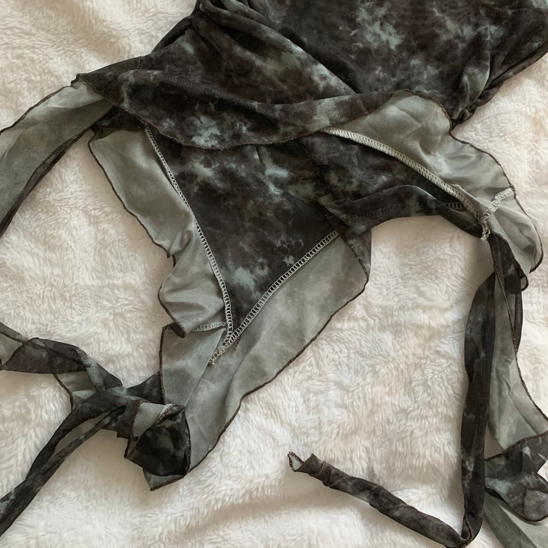 KULU STUDIO 빈티지 패턴 언발란스 프릴 탑 나시 상품이미지7