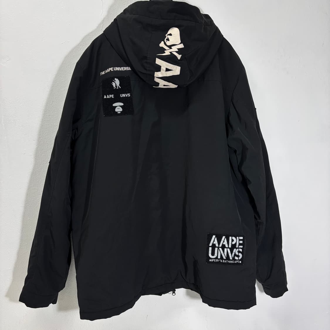 105 APE BAPE 에이프 베이프 블랙 롱 점퍼 돕바 상품이미지4