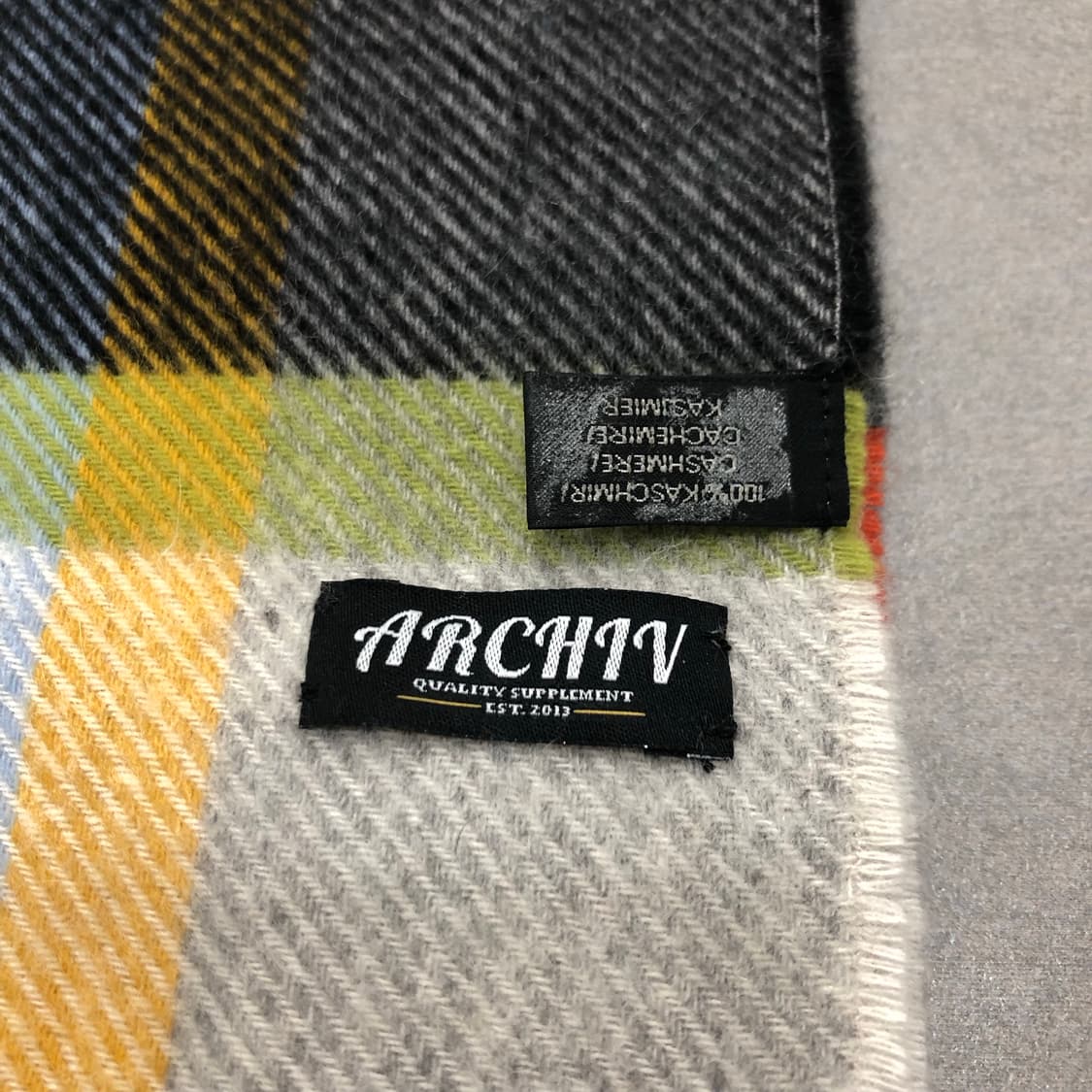 아카이브 독일 캐시미어100 체크 목도리 머플러 상품이미지2