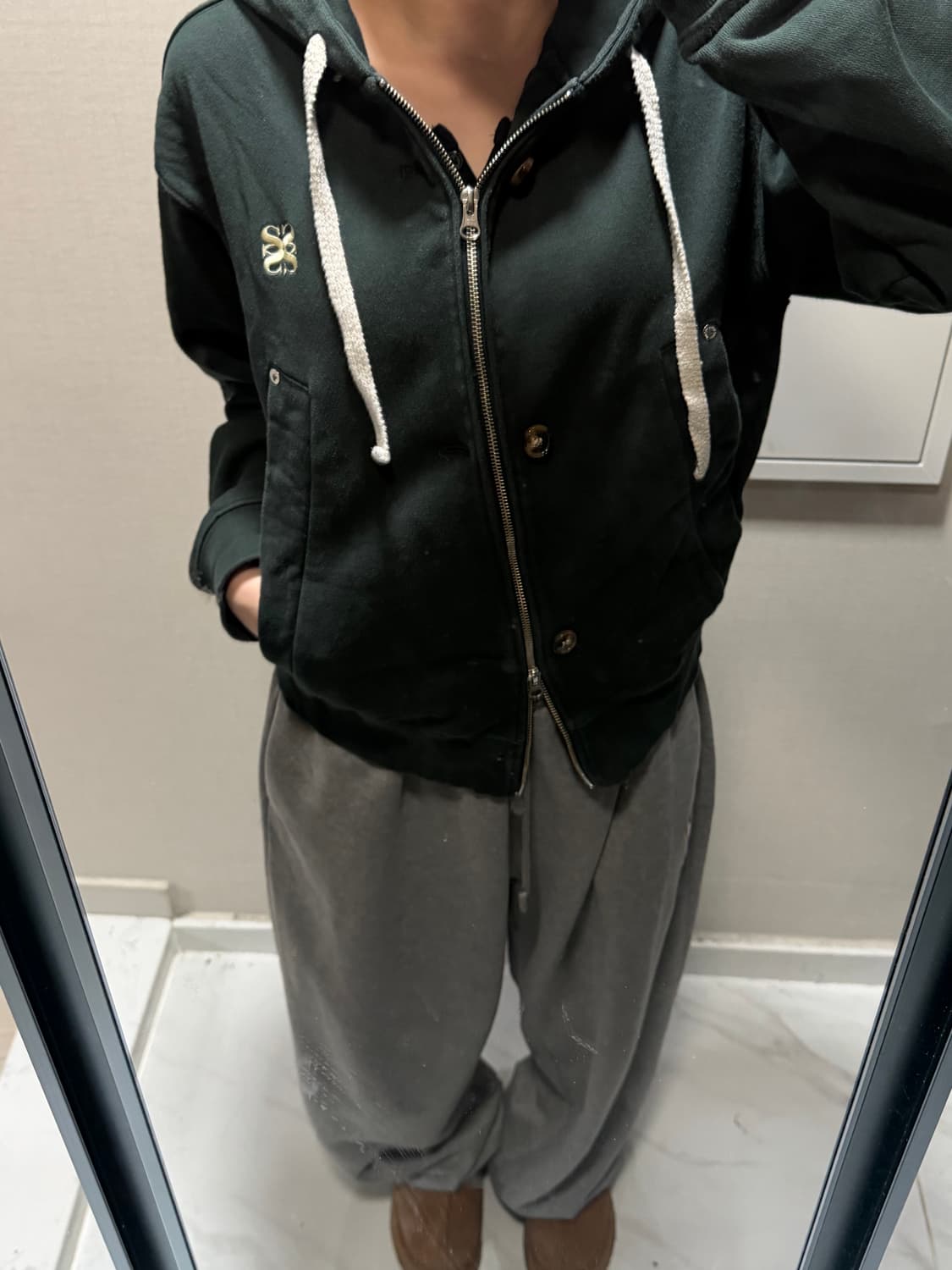 세터 그린 후드집업 M 상품이미지1