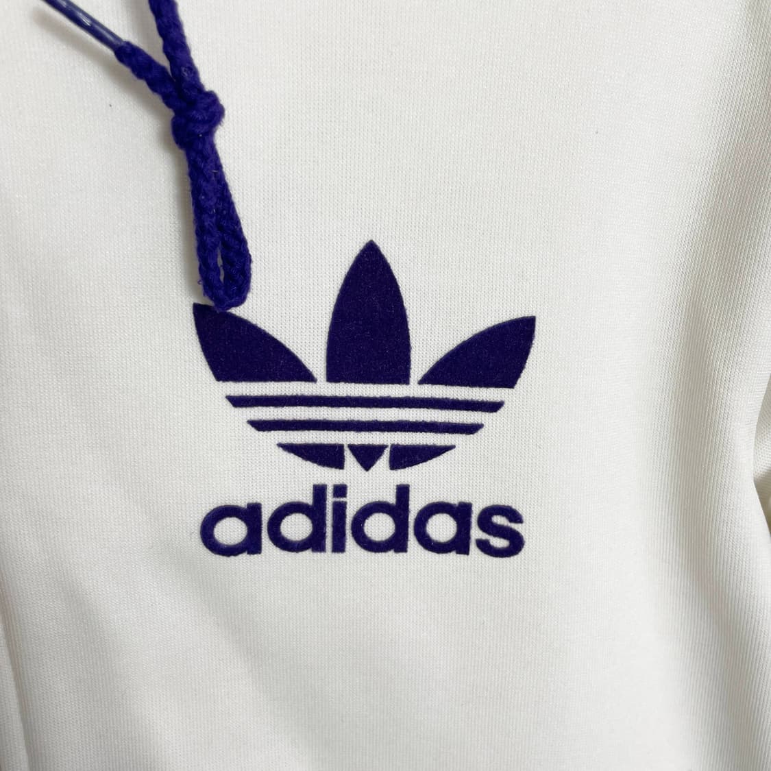 E2 아디다스 00's 화이트 퍼플 후드 집업 져지 95사이즈 상품이미지4