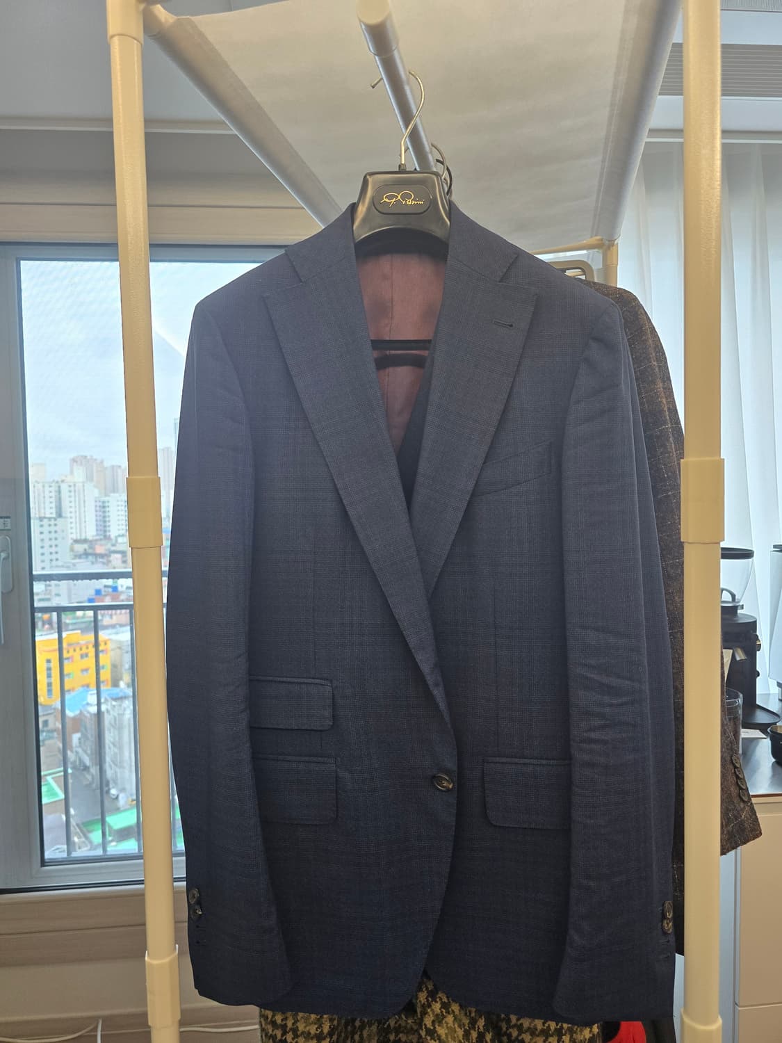 가브리엘파시니 네이비 체크 재킷, 베스트 세트 48 상품이미지1