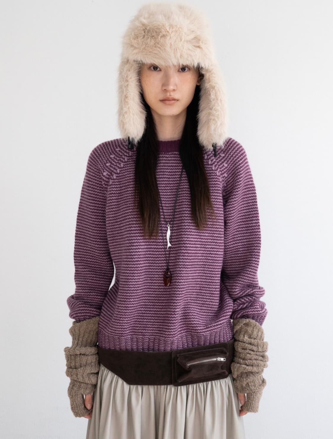 Cover Striped Knit (Purple) 상품이미지1