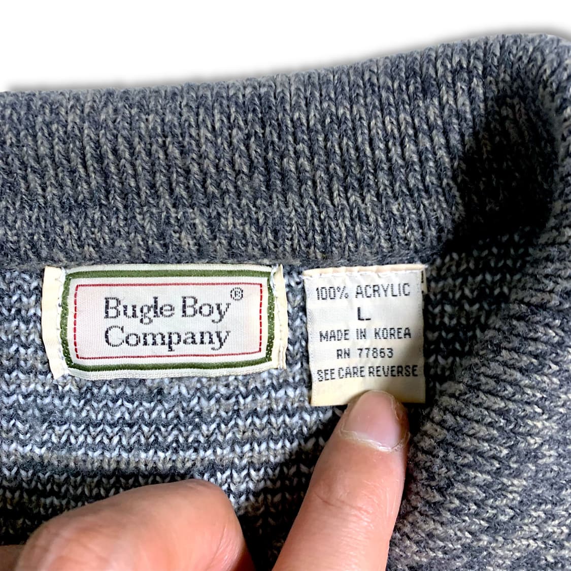 [XL] 90s Bugle Boy Argyle Knit  Sweater 상품이미지3