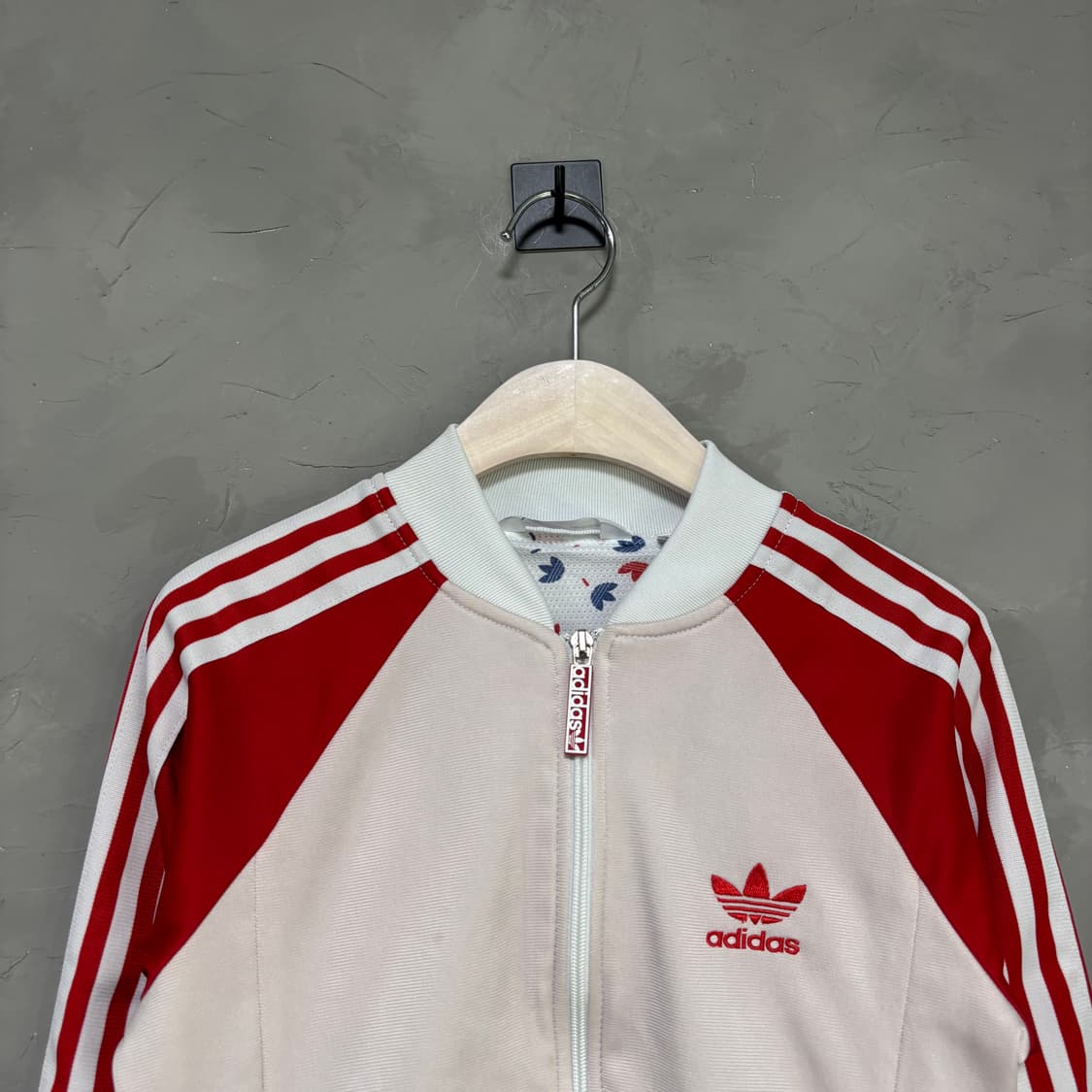 아디다스 슈퍼스타 져지 트랙탑 화이트 빨강 딸기우유 상품이미지2