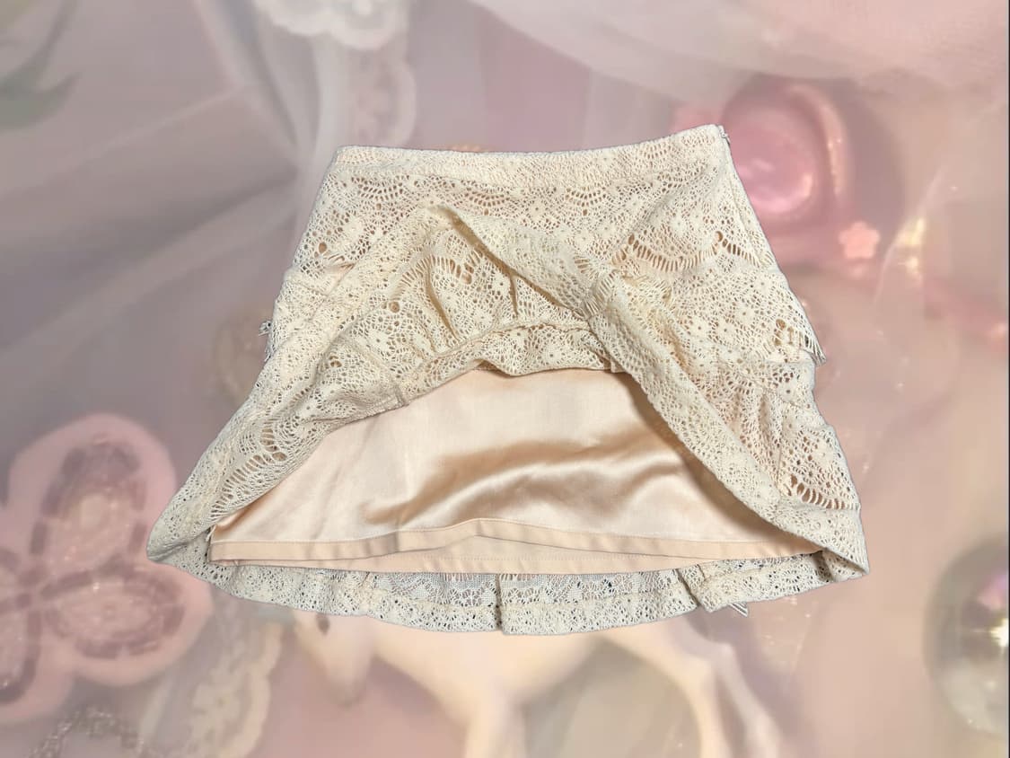 빈티지 로엠 크로셰 캉캉 미니스커트/레이어드 스커트 상품이미지2