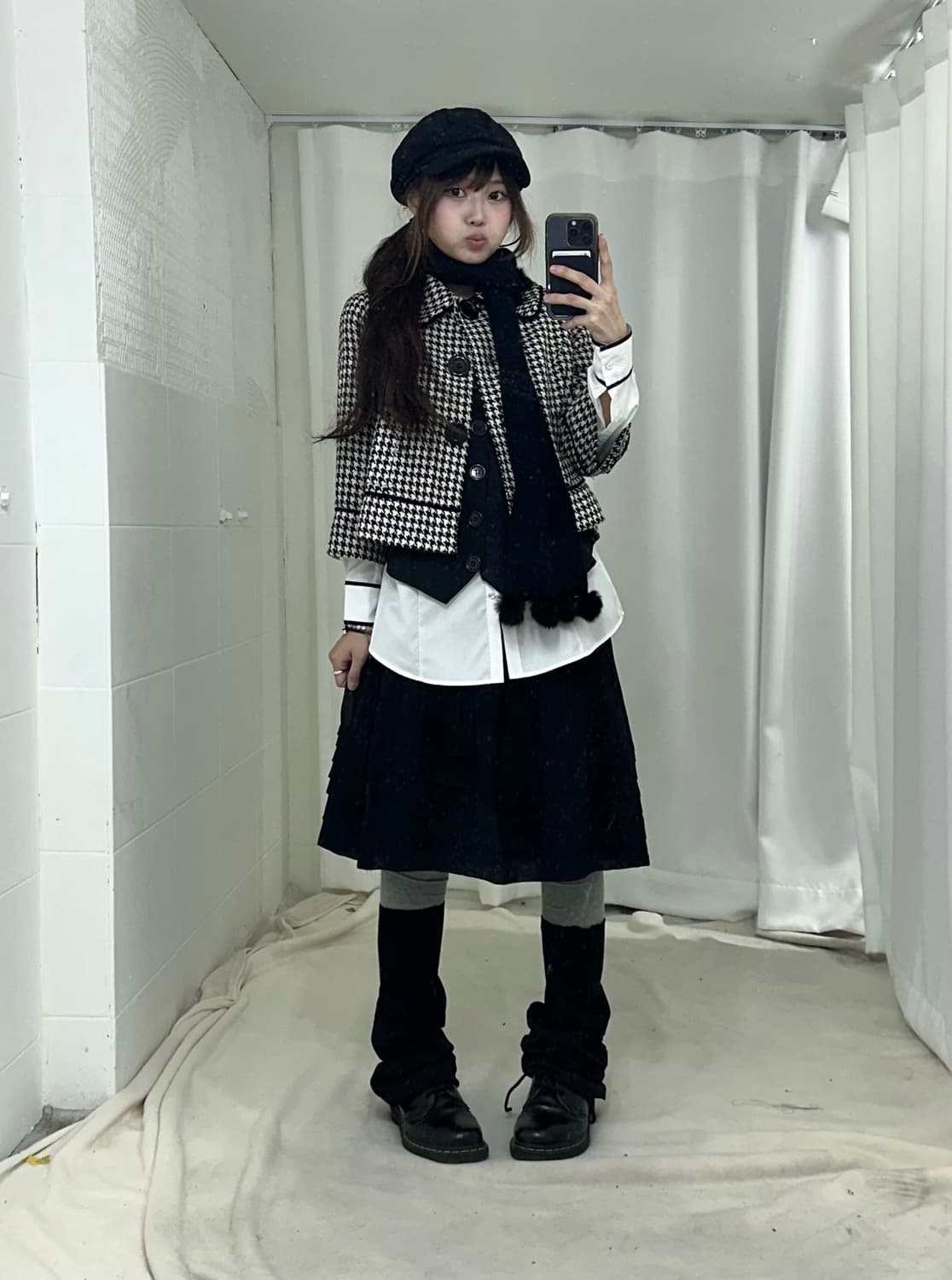 블랙 데일리 니혼진 프레피 코트 코디세트 상품이미지1