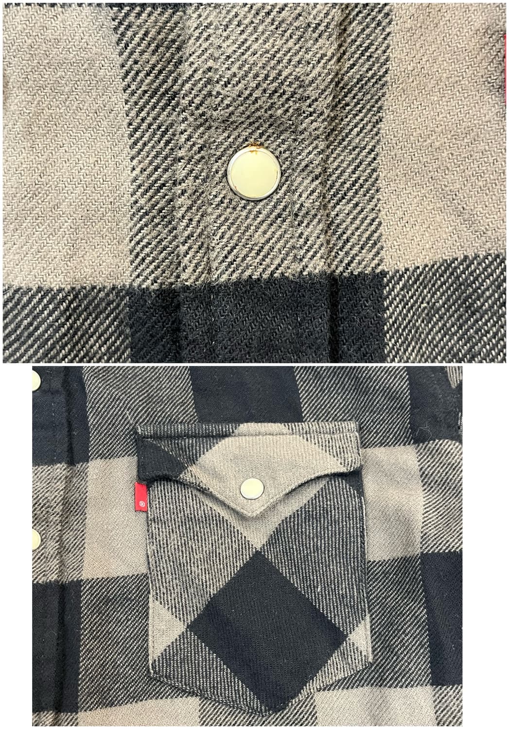 리바이스 웨스턴 체크 셔츠 차콜 L #csz3312 상품이미지5