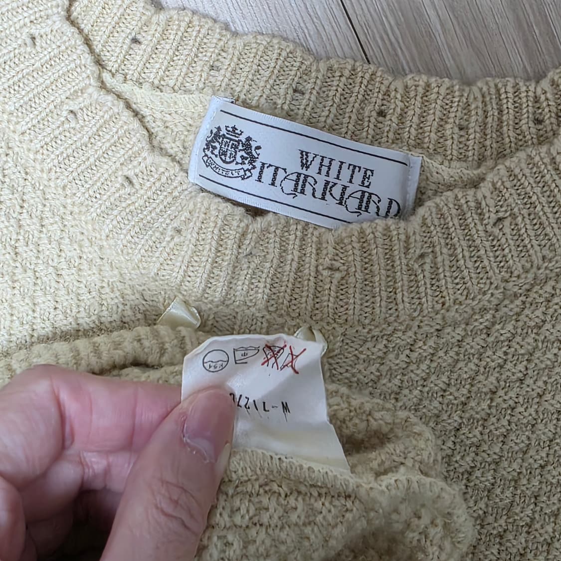 일본빈티지)모리걸st 리본레이스 하찌케이블 로맨틱히메갸루 엑팜깔 긴팔니트 상품이미지5