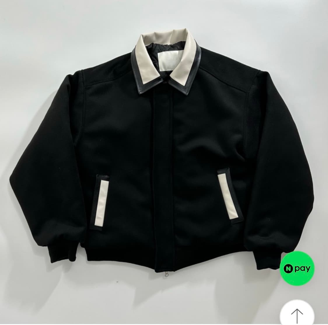 배색 바시티 자켓 상품이미지1