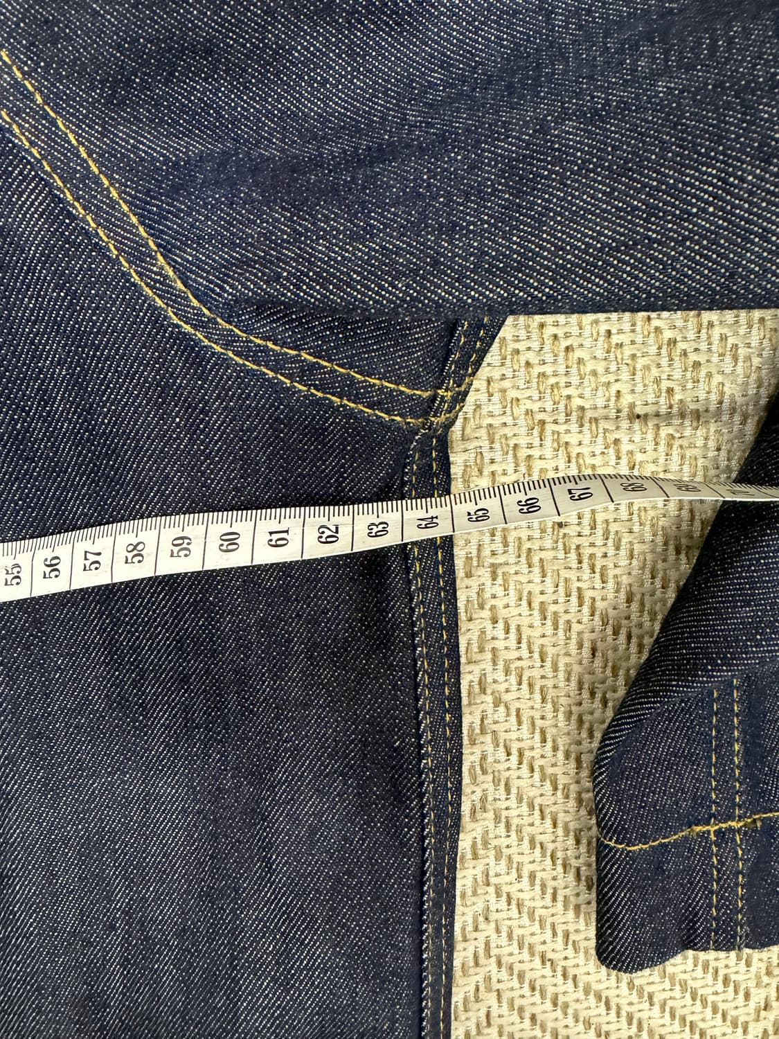 정품) 오니츠카타이거 오버핏 데님 롱자켓 M 상품이미지8