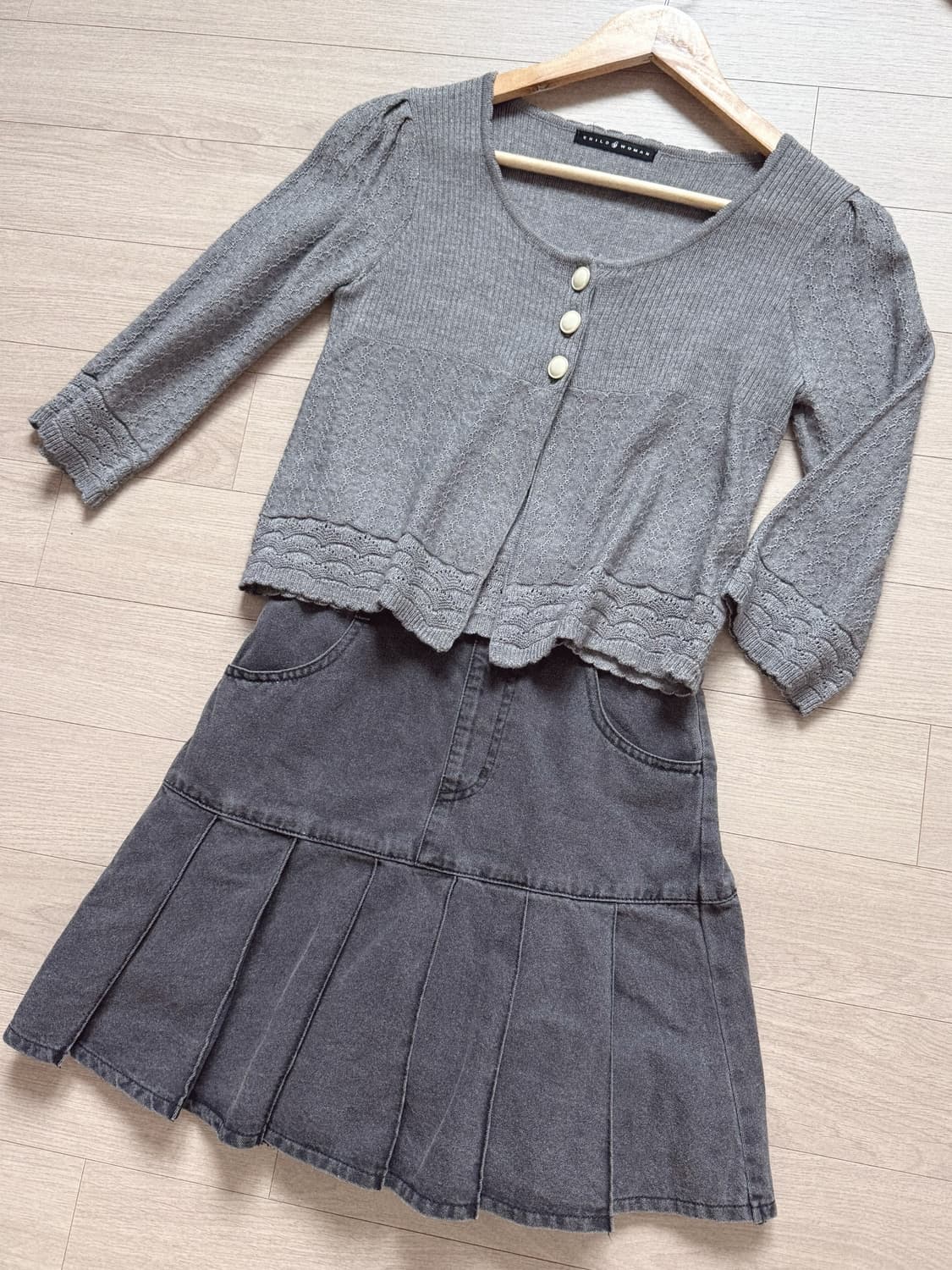 모리걸 볼레로 그레이 가디건 상품이미지1