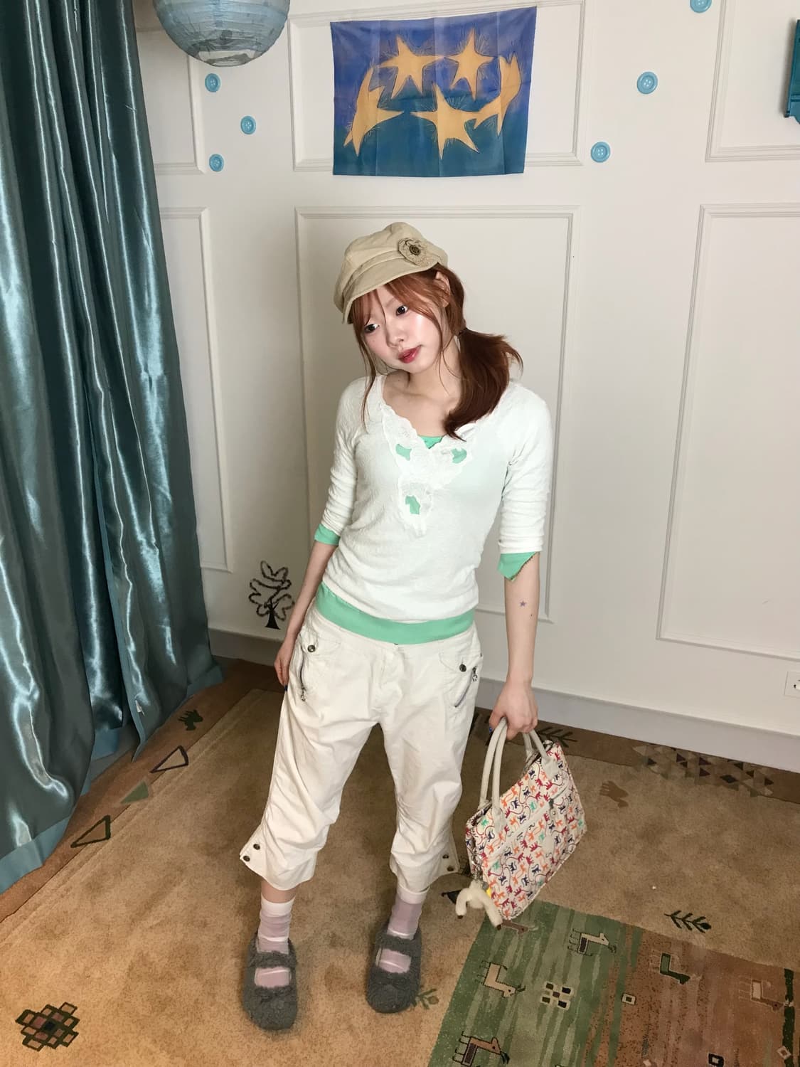 깔끔한 화이트와 상콤한 민트 조합이 퓨어하고도 페미닌한 산뜻 코디셋𖧧 상품이미지1