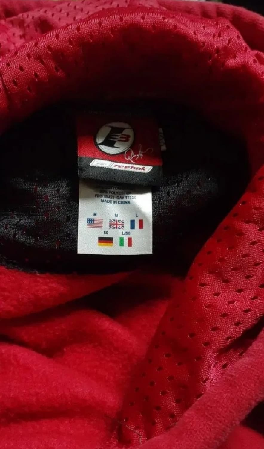 리복 올드스쿨 빈티지 엘런 아이버슨 기모 후드 레드 100 상품이미지3