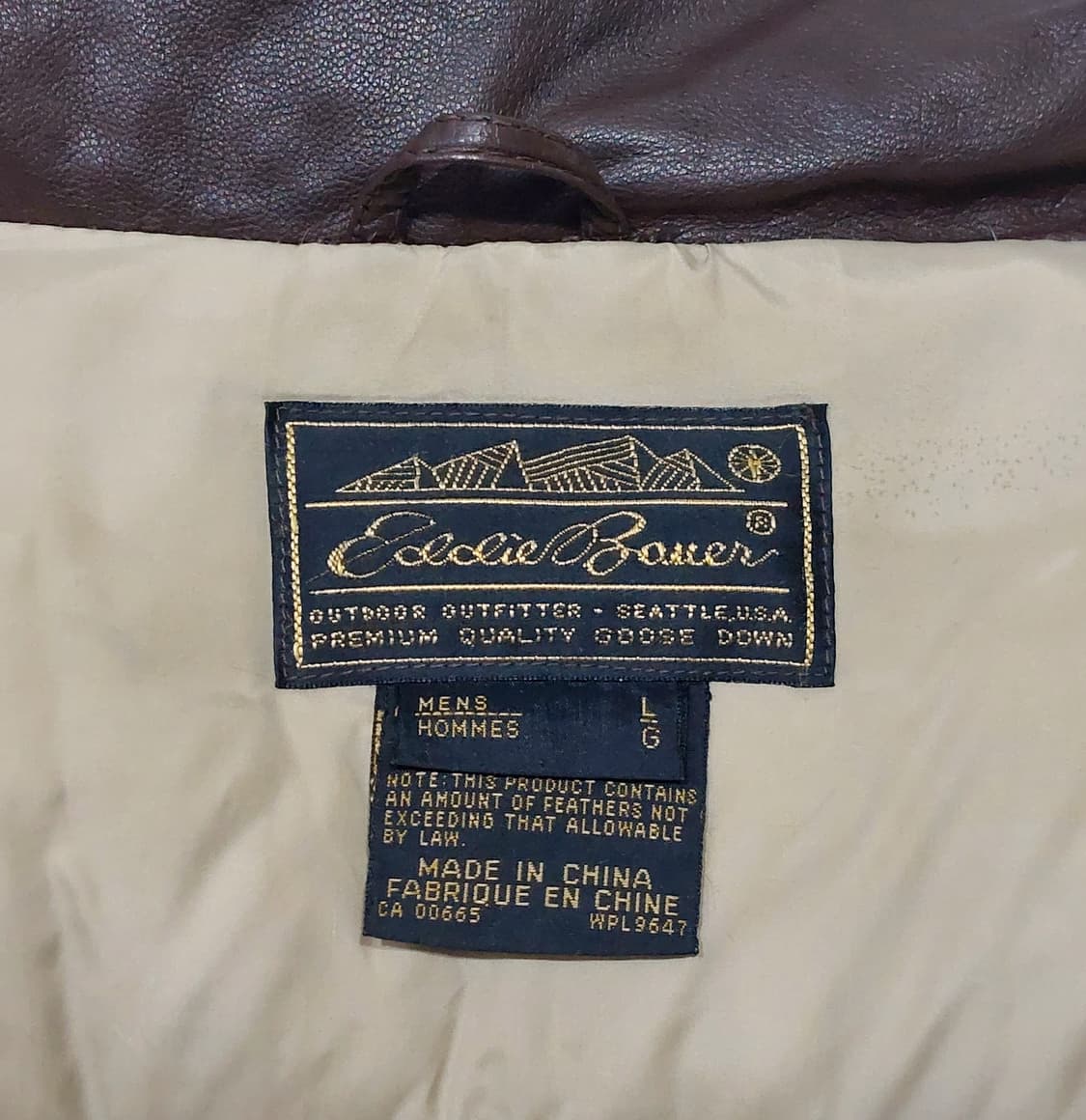 에디바우어 90s 가죽패딩 레더 구스다운 L 105 상품이미지9