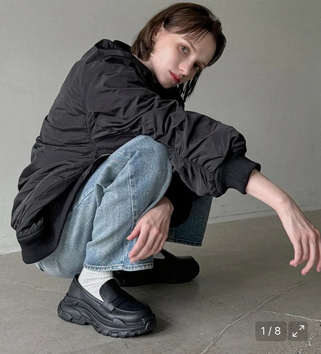 레이지앤 Rave 페니 로퍼 플랫폼 스니커즈 굽 6.5cm 블랙 230 상품이미지1