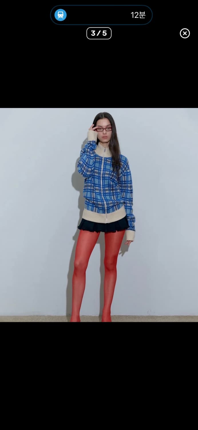 스컬프터 체크니트 집업 상품이미지2