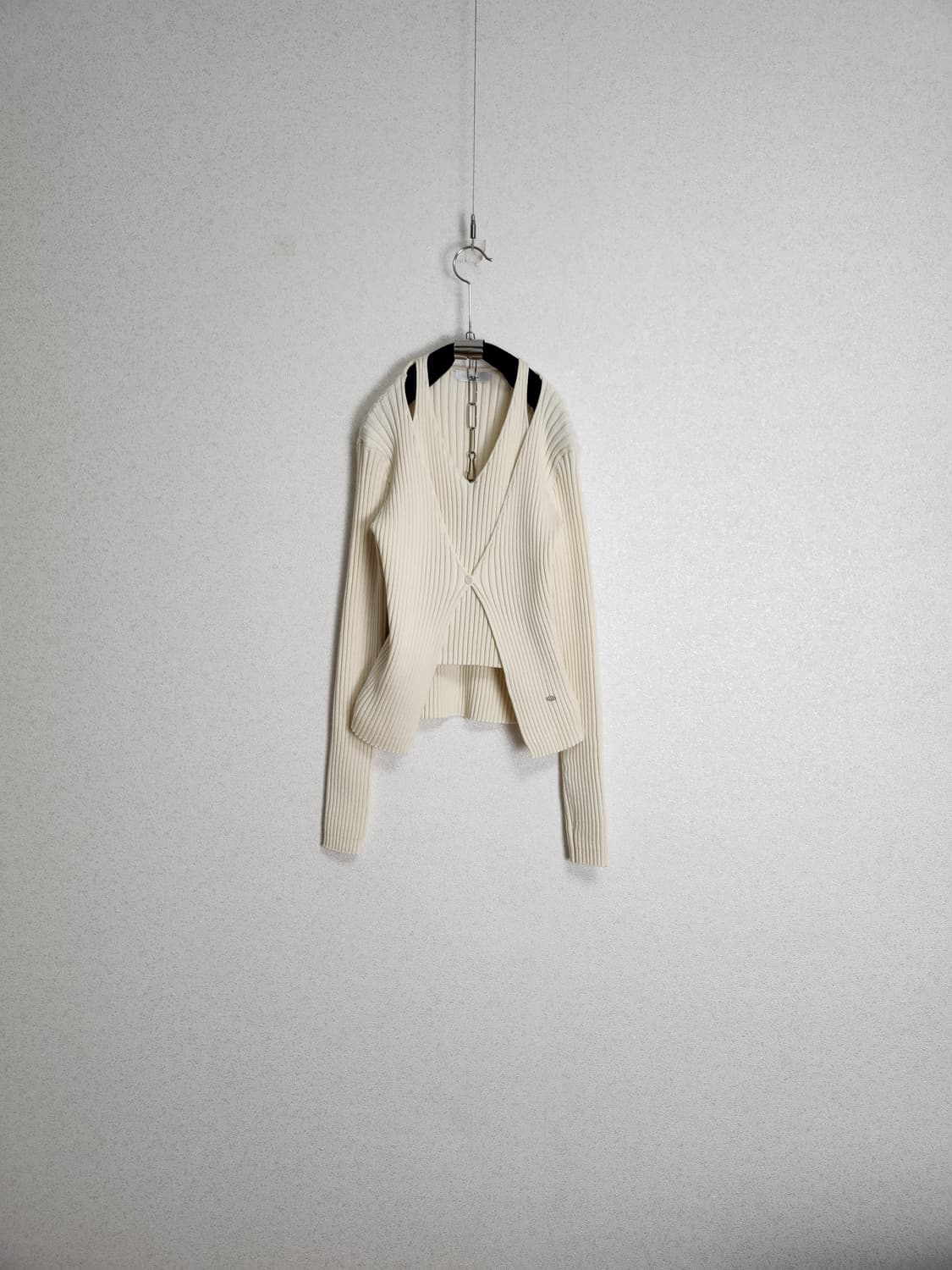 Neev 니브 컷아웃 리브드 원버튼 가디건55 66 상품이미지2