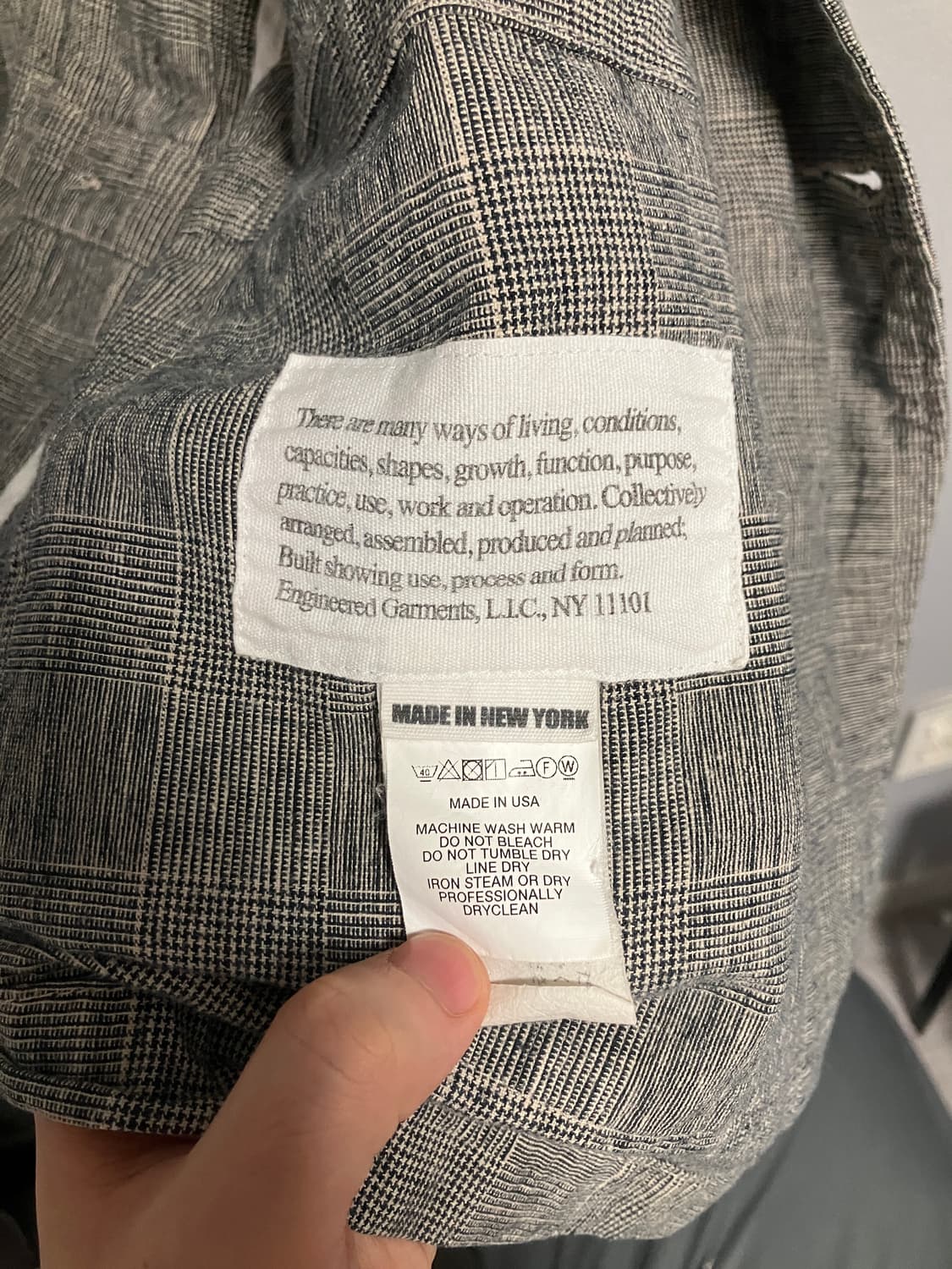 엔지니어드가먼츠 20ss 로이터 자켓 글렌체크 [M] 상품이미지5