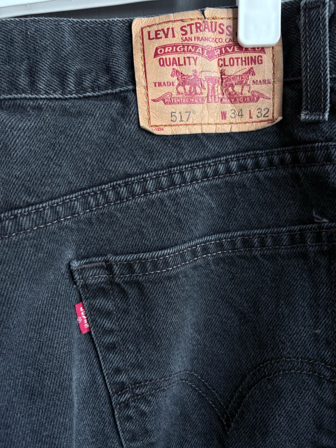 (34x32) 00s 리바이스 517 부츠컷 블랙진 상품이미지4